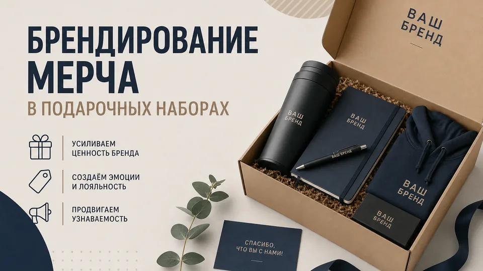 Брендирование мерча в подарочных наборах: УФ-печать, шелкография, тиснение, гравировка