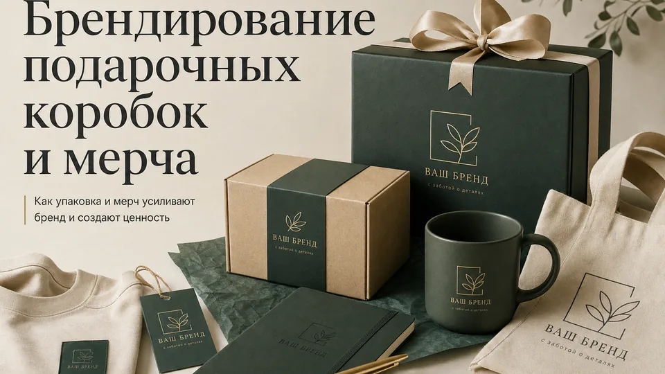 Брендирование подарочных коробок и мерча: УФ-печать, шелкография, тиснение фольгой, гравировка