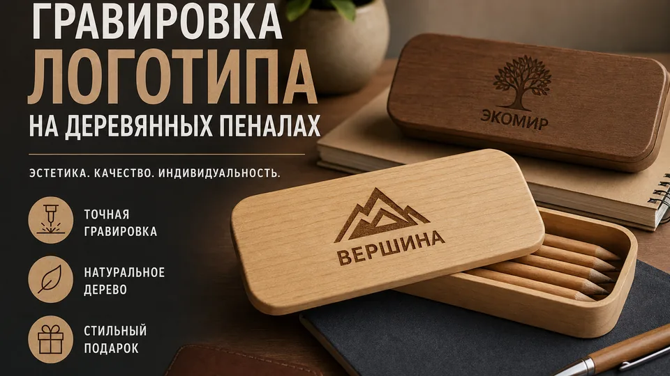 Гравировка логотипа на деревянных пеналах: виды и подготовка макета