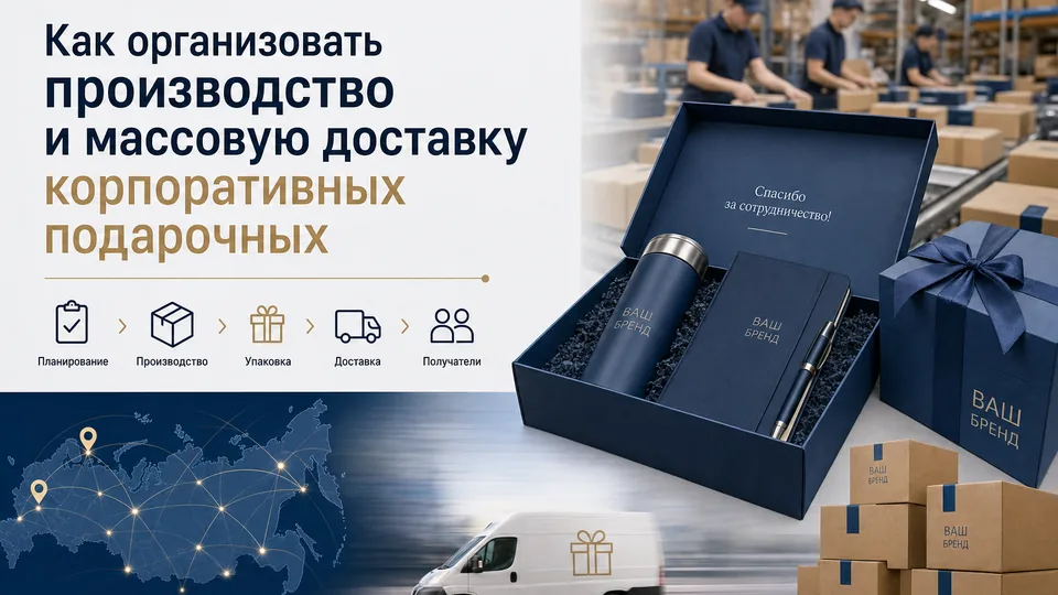 Как организовать производство и массовую доставку корпоративных подарочных наборов в офисы по РФ