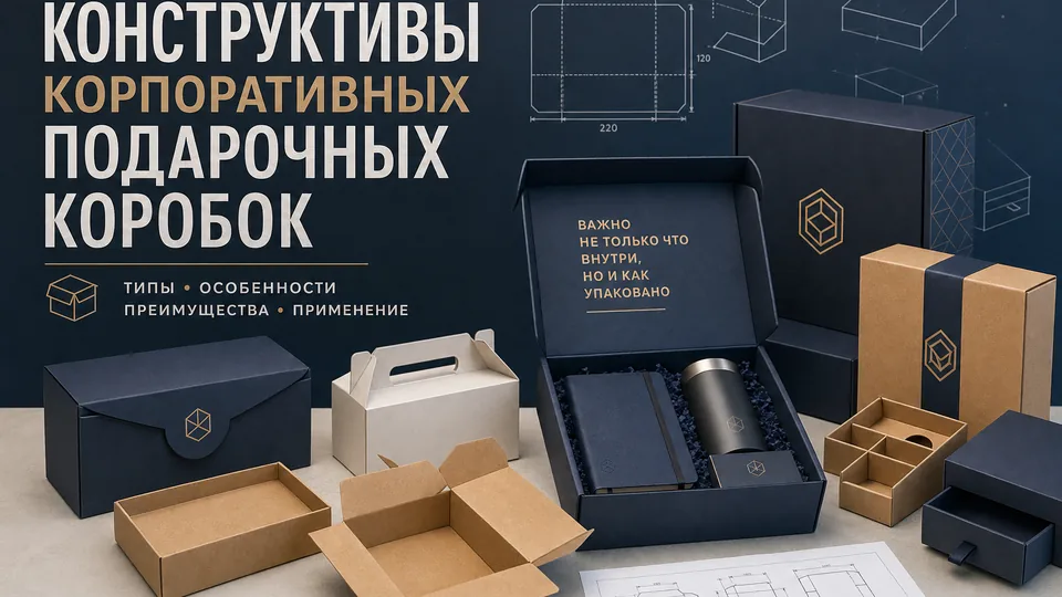 Конструктивы корпоративных подарочных коробок: от кашированного картона до деревянных пеналов