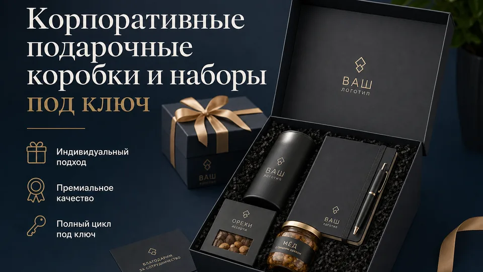 Корпоративные подарочные коробки и наборы под ключ: разработка концепции, дизайн упаковки и производство тиражей от 50 штук