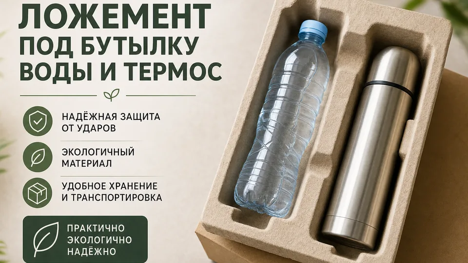 Ложемент под бутылку воды и термос: фиксация негабаритных предметов