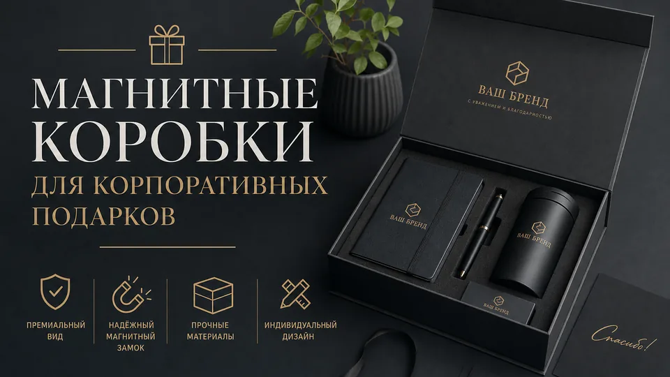 Магнитные коробки для корпоративных подарков: устройство и варианты