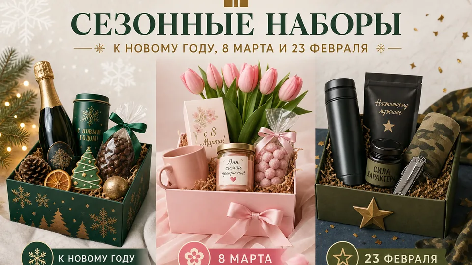 Сезонные наборы к Новому году, 8 марта и 23 февраля: как собрать и когда заказывать