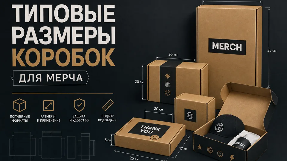 Типовые размеры коробок для мерча: как подобрать конструктив под задачу
